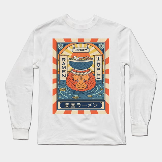 Ramen Temple Monkey Long Sleeve T-Shirt by RyanRagnini